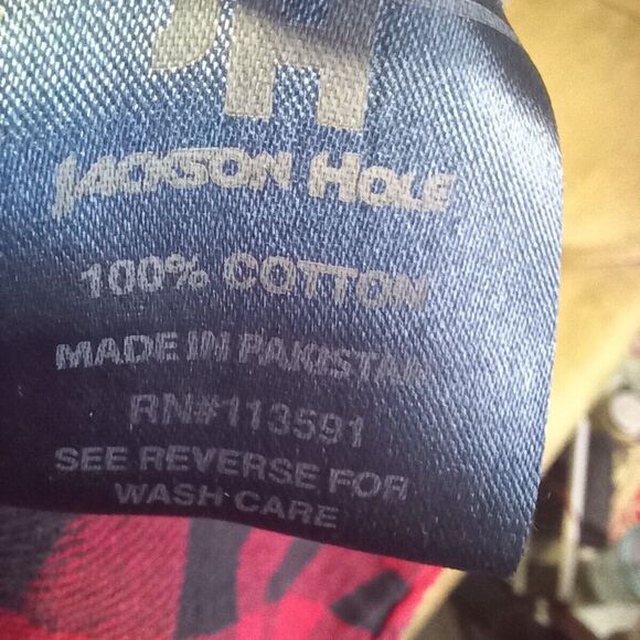 Jackson Hole Large Flannel Button Up Shirt-Buffalo Plaid-100% Cotton-Cabincore - Picture 8 of 8